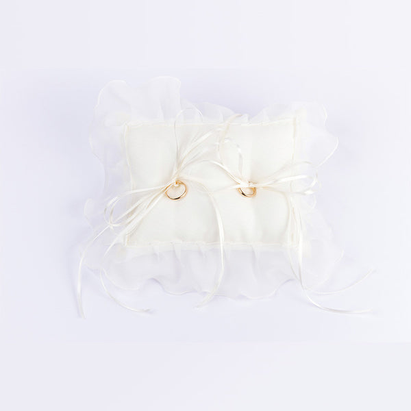 Cuscinetto Portafedi in organza con volan